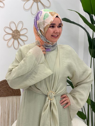 Yeşil Bolero Detaylı Elbise