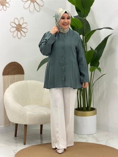 Yeşil Kol Detaylı Tunik