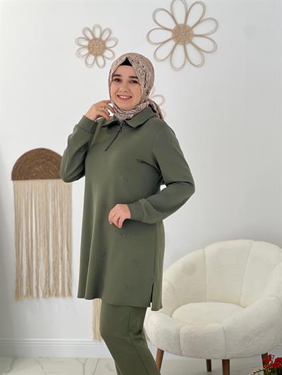Yeşil Modal Taşlı Takım