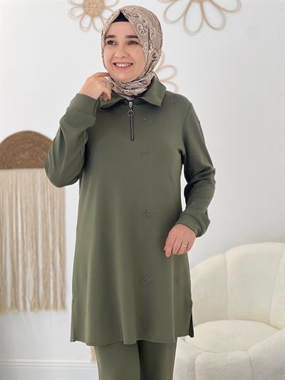 Yeşil Modal Taşlı Takım
