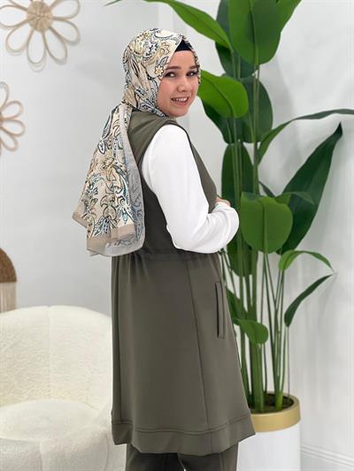 Yeşil Modal Yelekli Takım