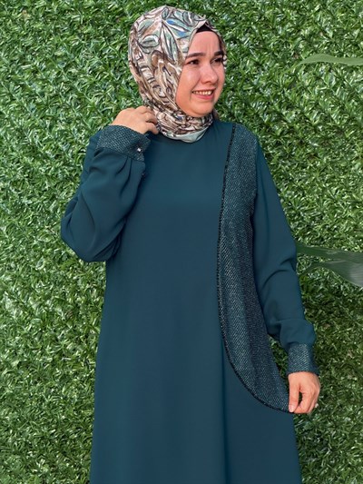Yeşil Pırlanta Detaylı Tunik