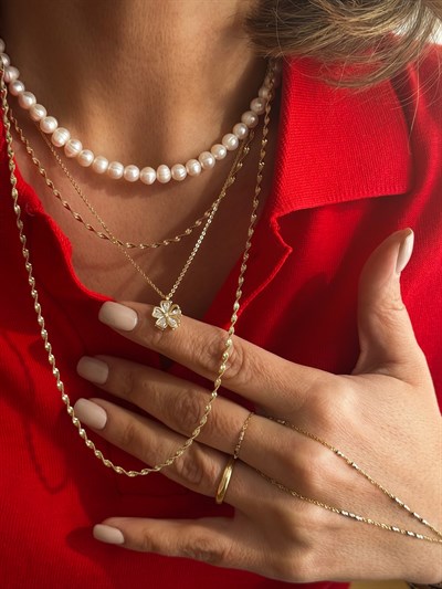 Barok İnci Choker Kolye Kombini