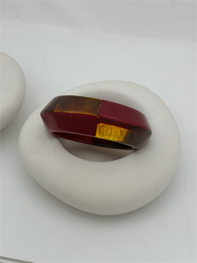 Bordo Kahve Renkli Kemik Model İki Renk Kelepçe Bileklik (6.5 Cm)