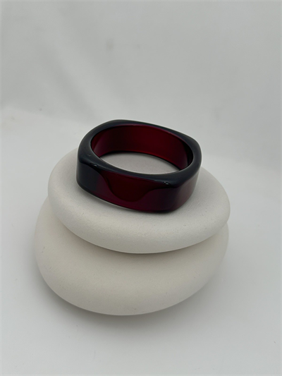 Bordo Renk Kemik Model Kelepçe Bileklik (6.7 Cm)