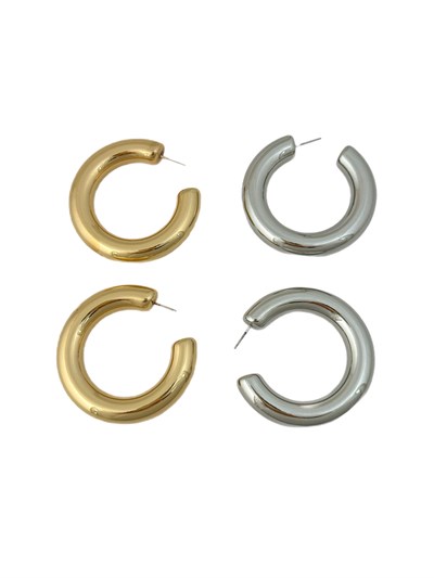 Boru Plaka C Model Halka KüpeBoru Plaka C Model Halka Küpe (Dış Genişlik: 5 Cm)