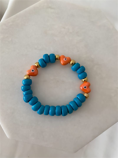 Cam Boncuk Turuncu Murano Kalpli Halhal