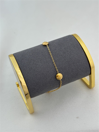 Çelik Bombeli Daire Plaka Zincir Halhal (28cm)