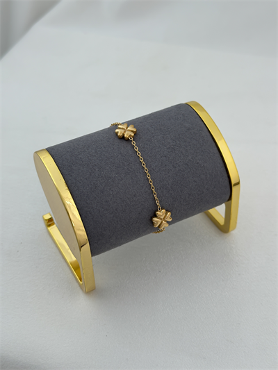 Çelik Bombeli Yonca Figür Zincir Halhal (29cm)