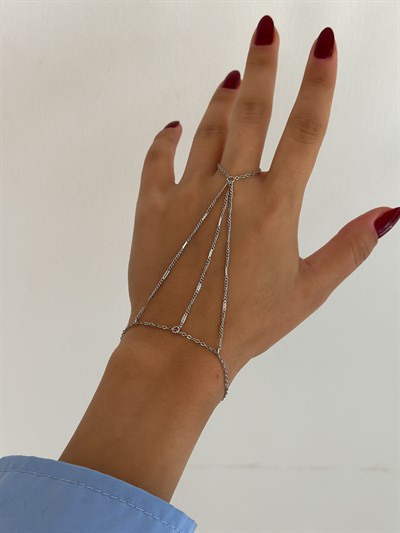 Çelik Gümüş Renk Çoklu Zincir Şahmeran