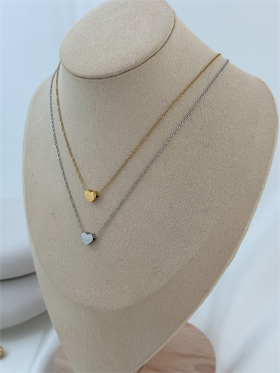 Çelik İnce Zincir Minimal Kalp Figür Kolye (43 Cm)