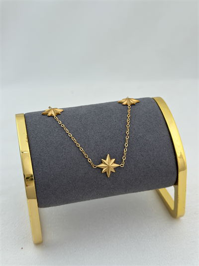 Çelik Plaka Kabartmalı Kuzey Yıldız Detay Halhal (30cm)