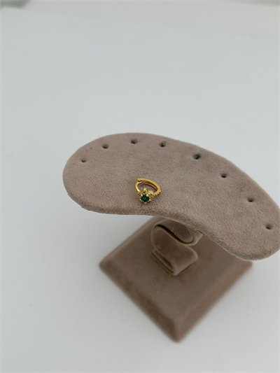 Çelik Renkli Taş Detay Çiçek Figür Halka Piercing (8mm)