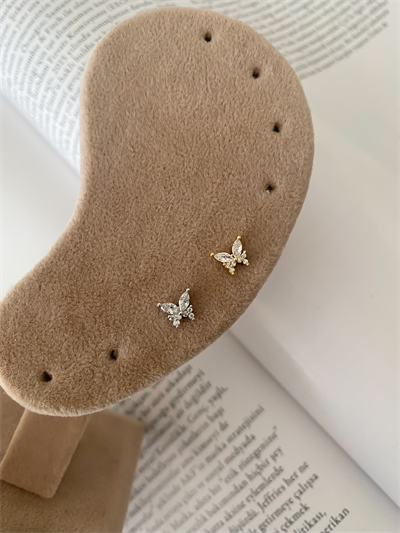 Çelik Taşlı Kelebek Piercing