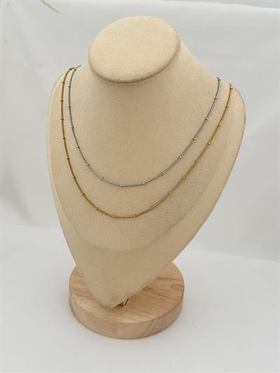 Çelik Topçuk Detay Boru İtalyan Zincir Kolye (52Cm)