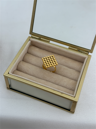 Çelik Topçuk Sıralı Baklava Desen Ayarlanabilir Yüzük