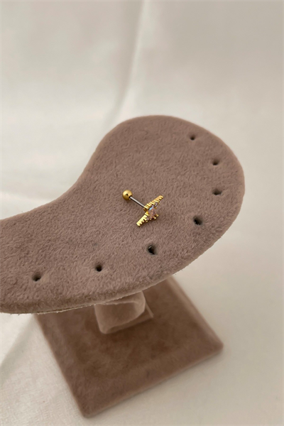 Çelik Yanar Döner Baget Taşlı Piercing