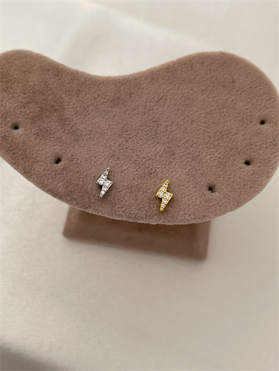Çelik Zirkon Taşlı Şimşek Model Piercing