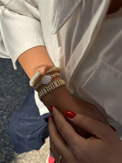 Çivi Bileklik Kombini Gold