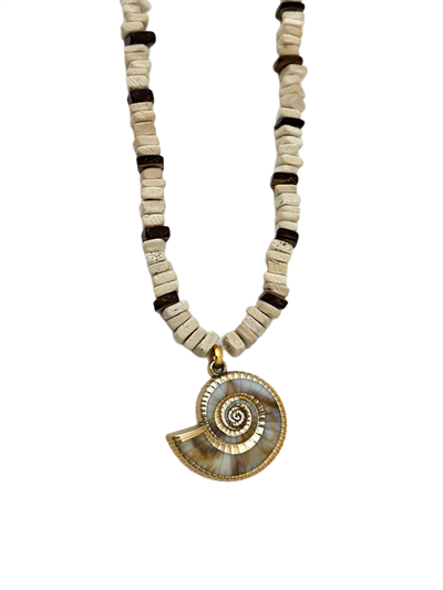 Coconut Boncuk Suni Deniz Kabuğu Kolye (46 Cm)