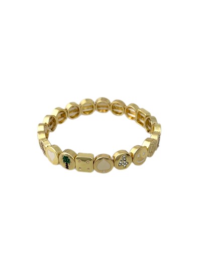 Çoklu Figür Zirkon Taşlı Sıralı Lastikli Bileklik