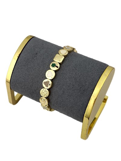 Çoklu Figür Zirkon Taşlı Sıralı Lastikli Bileklik