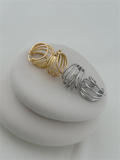 Çoklu Görünüm Tel Plaka Kafes Model Küpe