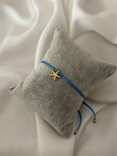 Deniz Yıldızı Figür Mavi İp Asansörlü Halhal