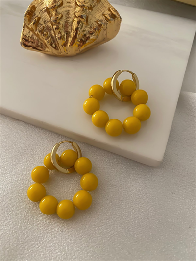 Doğal Taş Daire Küpe