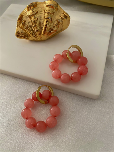 Doğal Taş Daire Küpe