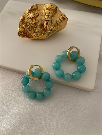 Doğal Taş Daire Küpe