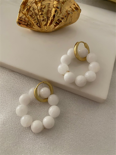 Doğal Taş Daire Küpe