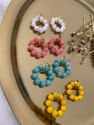 Doğal Taş Daire Küpe