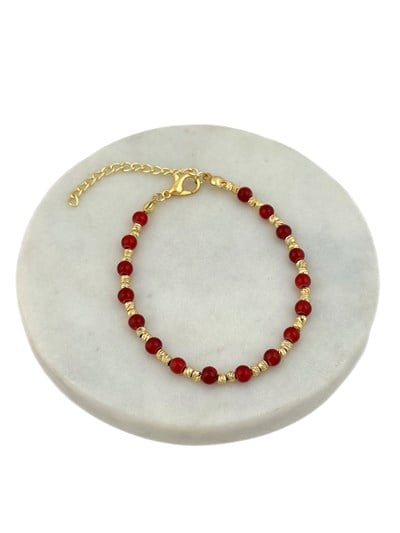 Dorika ve Bordo Boncuklu Bileklik ( 22 Cm )