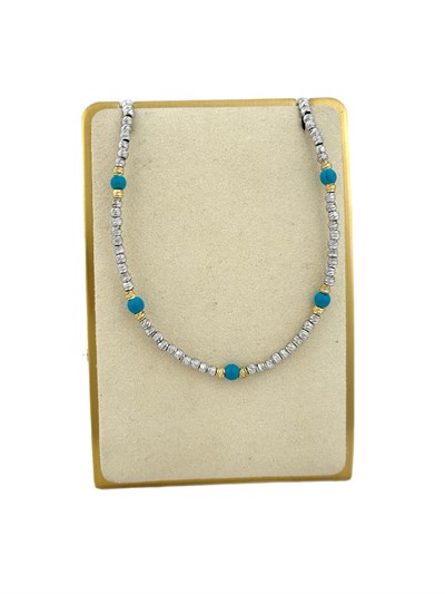 Dorika ve Turkuaz Boncuklu Kolye ( 45 Cm )