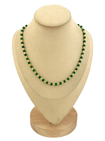 Dorika ve Yeşil Boncuklu Kolye ( 47 Cm )