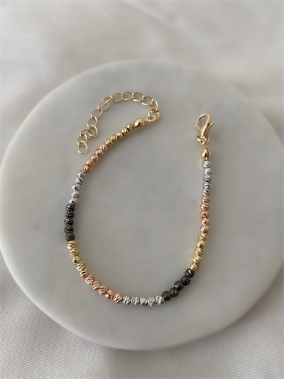 Dört Renk Mini Dorika Topçuk Sıralı Bileklik (20cm)