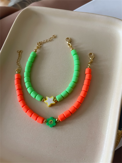 Figür Detay Renkli Fimo Boncuk Bileklik (21 Cm)