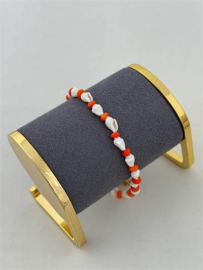 Gerçek Mercan Deniz Kabuğu Sıralı Halhal (26cm)