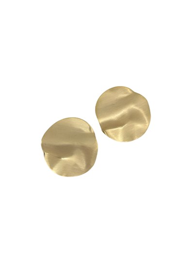 Gold Asimetrik Kıvrımlı Plaka Küpe