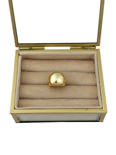 Gold Bombeli Plaka Yüzük