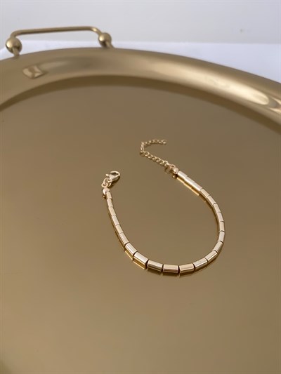 Gold Boru Boncuk Bileklik (20 Cm)