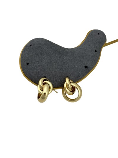 Gold İç İçe Geçmeli Vintage Küpe
