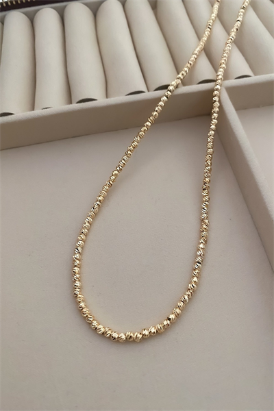 Gold Mini Dorika Topçuklu Kolye ( 45 Cm )