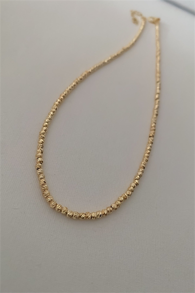 Gold Mini Dorika Topçuklu Kolye ( 45 Cm )