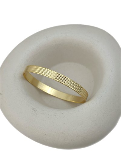 Gold Tırtıklı Kelepçe Bileklik ( İç Çap : 6.5 Cm )