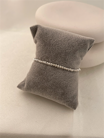 Gümüş Mini Dorika Topçuk Sıra Bileklik (21cm)