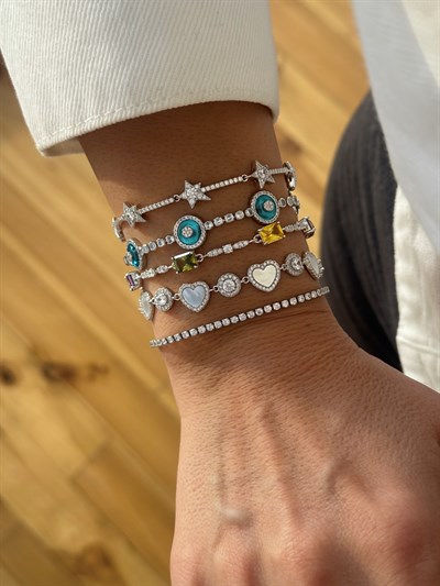 Gümüş Yıldız Bileklik Kombini