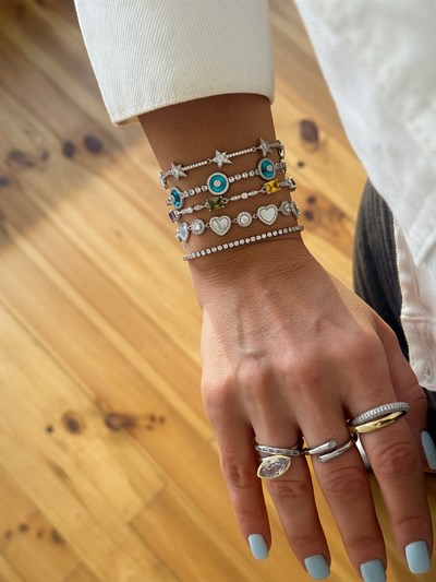 Gümüş Yıldız Bileklik Kombini