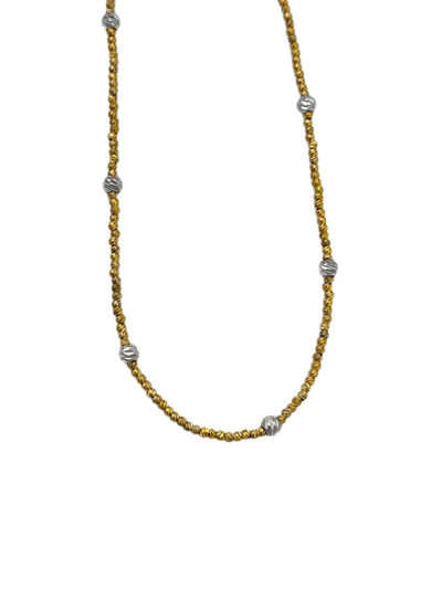 İki Renkli Dorika Topçuk Sıralı Kolye (46 Cm)
